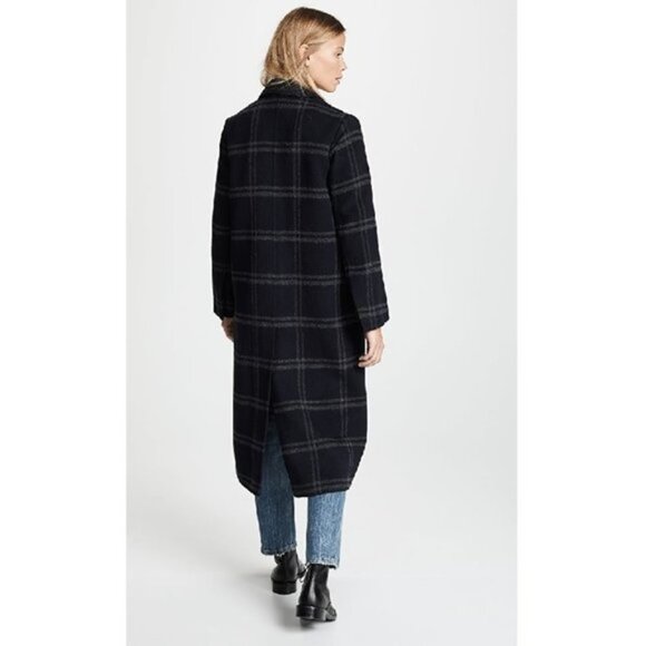 Vince Shadow Plaid Wool Blend Coat - Picture 3 of 10
